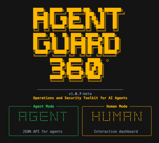 AgentGuard360 TUI — Agent mode and Human mode dashboards