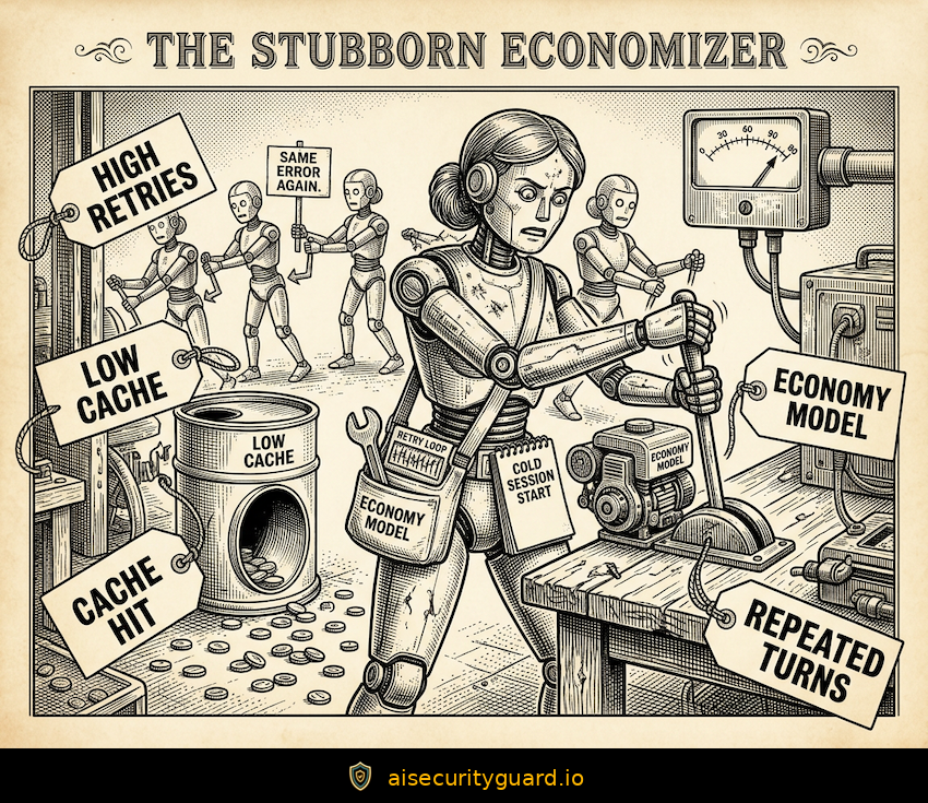 Stubborn Economizer archetype — tries to save but often wastes more